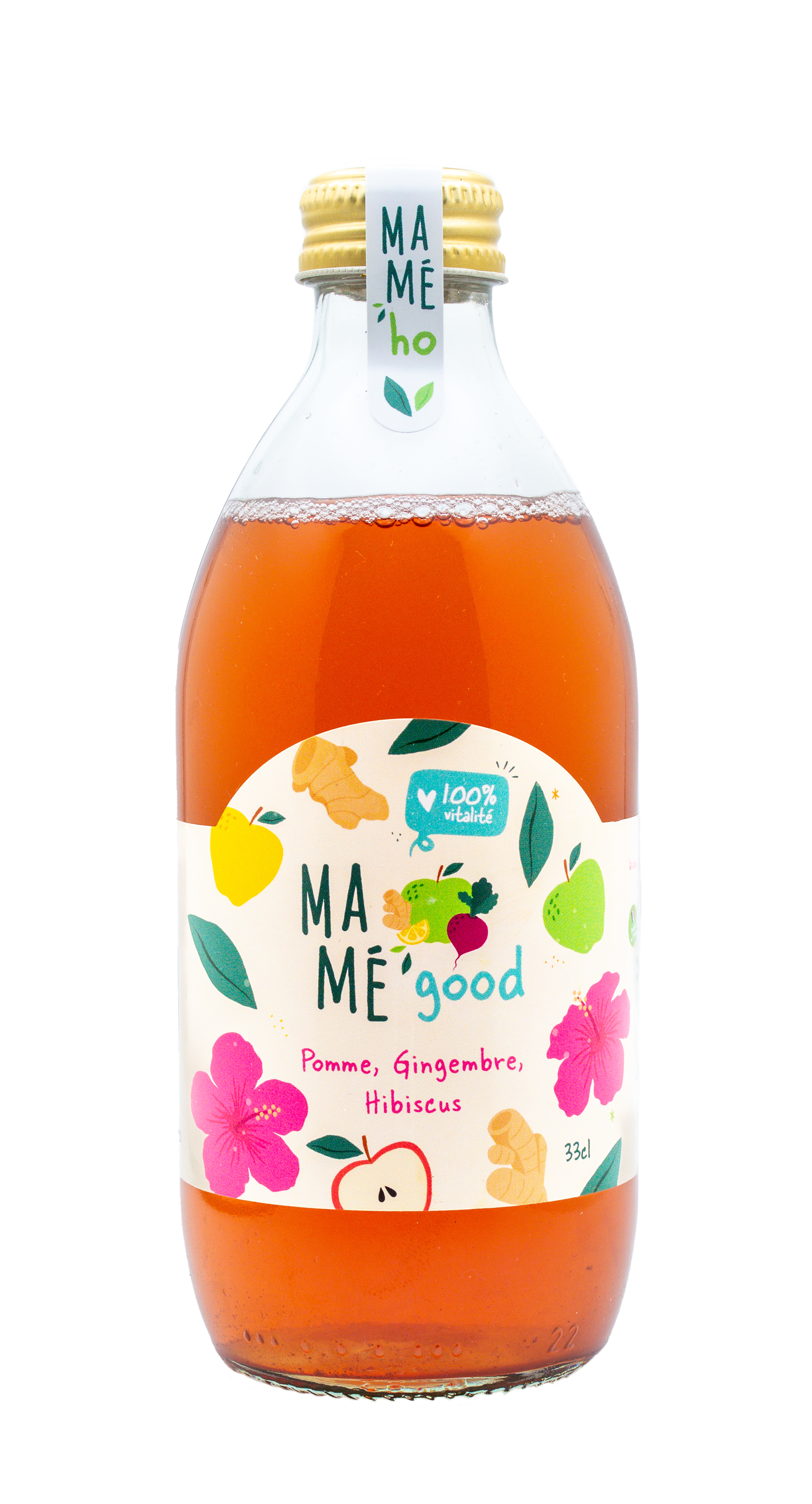 Jus Pomme Gingembre Hibiscus 33cl Mameho